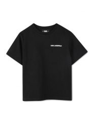 Karl Lagerfeld Kids T-Shirt Z30440 S Czarny Regular Fit. Czarne t-shirty dla chłopców Karl Lagerfeld Kids, bez wzorów, z bawełny, bez ramiączek. Za 169.99 zł.