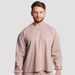Bluza męska oversize bez kaptura rdzawa Aura. Brązowe bluzy męskie GYMBEAM, m, bez wzorów, z bawełny, bez kaptura, na fitness i siłownię. Za 131.90 zł.