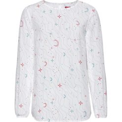 Tunika z nadrukiem, długi rękaw bonprix biel wełny z nadrukiem. Tuniki damskie marki bonprix. Za 34.99 zł.