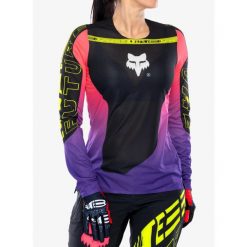 Bluza rowerowa damska Fox Flexair LS Jersey Elevated. Czarne bluzy damskie FOX, bez wzorów, z jersey, bez kaptura. Za 308.99 zł.