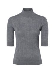 Liu Jo Collection bluzka z dzianiny z wełny dziewiczej Kobiety wełna ze strzyży szary, L. Szare bluzki damskie Liu Jo Collection, l, bez wzorów, z dzianiny, bez kołnierzyka, bez ramiączek. Za 649.95 zł.