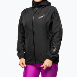 Kurtka do biegania damska Inov-8 Stormshell FZ V2. Czarne kurtki damskie Inov-8, bez wzorów, bez kaptura, do biegania. Za 689.99 zł.