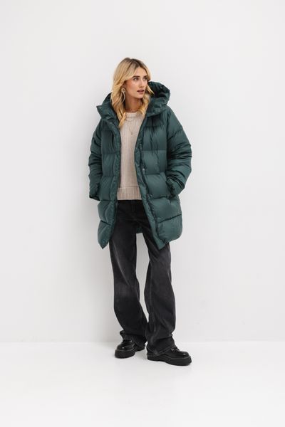 PŁASZCZ PUCHOWY AMANDA SZMARAGDOWY S - Flawless. Zielone kurtki damskie Flawless, na zimę, s, bez wzorów, z puchu, bez kaptura. Za 1,590.00 zł.