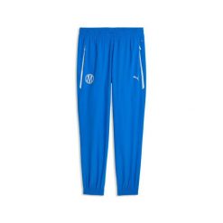 Spodnie dresowe tkane OM 2026/27. Niebieskie spodnie sportowe męskie Puma, xl, bez wzorów, z dresówki, na fitness i siłownię. Za 344.50 zł.