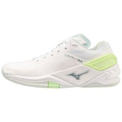 Buty halowe Mizuno Wave Stealth Neo. Białe obuwie sportowe damskie Mizuno, bez wzorów, do piłki ręcznej, mizuno wave. Za 309.99 zł.