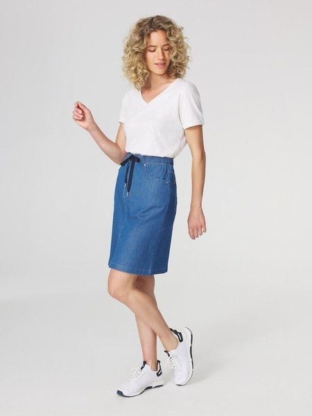 Spódnica damska TBS Mandynew. Niebieskie spódnice damskie TBS, bez wzorów, z bawełny, eleganckie, proste. Za 260.95 zł.