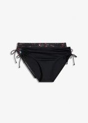 Figi bikini (2 pary). Czarne bikini damskie bonprix, bez wzorów. Za 97.99 zł.