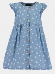 Blue Seven Sukienka codzienna 919054 X Niebieski Regular Fit. Niebieskie sukienki dla dziewczynek Blue Seven, bez wzorów, z bawełny, bez ramiączek. Za 49.99 zł.