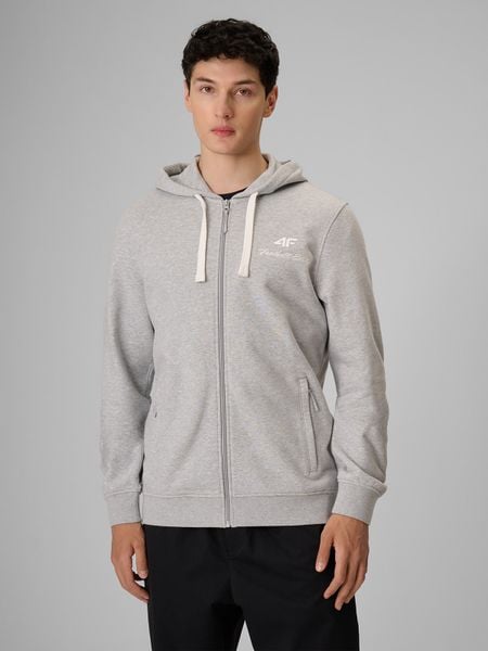 4F Bluza dresowa regular z kapturem męska - szara XL. Szare bluzy męskie 4f, m, bez wzorów, z dresówki, z kapturem. Za 189.99 zł.