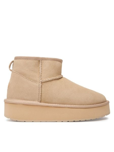 EMU Australia Śniegowce Stinger Micro Flatform 2.0 W13296 Beżowy. Brązowe śniegowce i trapery damskie Emu Australia, ze skóry. Za 536.99 zł.