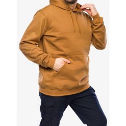 Bluza z kapturem męska Carhartt Sleeve Logo Hooded Sweatshirt. Brązowe bluzy męskie Carhartt, l, bez wzorów, z kapturem, trekkingowe. Za 354.75 zł.