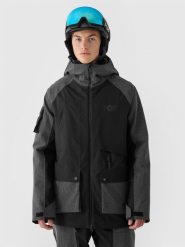 4F Kurtka snowboardowa membrana 10000 męska - czarna XL. Czarne kurtki snowboardowe męskie 4f, m, bez wzorów, z dzianiny, z kapturem, narciarskie. Za 899.99 zł.