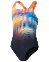 Strój kąpielowy jednoczęściowy dziewczęcy na basen Speedo Digital. Czarne stroje kąpielowe dla dziewczynek Speedo, bez wzorów, z materiału. Za 171.98 zł.