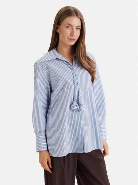 Marella Koszula Tabarin 2613111074 Błękitny Regular Fit. Niebieskie bluzki damskie Marella, bez wzorów, bez kołnierzyka, bez ramiączek. Za 829.99 zł.