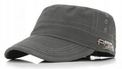 Męska, Wiosenno-Letnia Czapka Patrolówka - Pako Jeans - Szara. Szare czapki i kapelusze męskie Pako Jeans, na lato, bez wzorów, z bawełny. Za 75.00 zł.