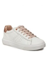 Geox Sneakersy J Nettuno Girl J45GCB 08554 C1Z8W S Biały. Białe buty sportowe dziewczęce Geox, bez wzorów, ze skóry, bez zapięcia. Za 179.99 zł.