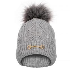 Czapka zimowa Equestrian Queen Eden 24AW damska z pomponem. Szare czapki i kapelusze damskie EQUESTRIAN QUEEN, na zimę, bez wzorów, sportowe. Za 97.99 zł.