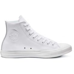 Buty sportowe Converse Chuck Taylor All Star Leather. Białe obuwie sportowe damskie Converse, bez wzorów, ze skóry ekologicznej. Za 490.00 zł.
