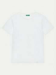 United Colors Of Benetton T-Shirt 3I1XC109W Biały Regular Fit. Białe t-shirty dla chłopców United Colors Of Benetton, bez wzorów, z bawełny, bez ramiączek. Za 49.99 zł.