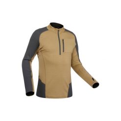 Koszulka trekkingowa długi rękaw Trek 900 wool męska. Brązowe bluzki z długim rękawem męskie FORCLAZ, z wełny. Za 169.99 zł.
