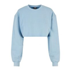 Bluza crop haftowane z kwiatami duże rozmiary dla kobiet Urban Classics. Niebieskie bluzy damskie Urban Classics, bez wzorów, bez kaptura. Za 237.00 zł.