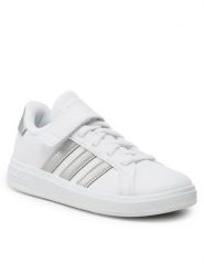 Adidas Sneakersy Grand Court 2.0 El K GW6516 Biały. Białe buty sportowe dziewczęce Adidas, bez wzorów, ze skóry, bez zapięcia. Za 139.99 zł.