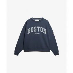 Damska bluza oversize Superdry Athletic Essentials. Niebieskie bluzy damskie Superdry., m, bez wzorów, bez kaptura. Za 278.45 zł.
