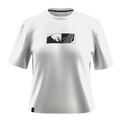 Damska koszulka o luźnym kroju Salewa Eagle Hybrid. Białe t-shirty damskie Salewa, l, bez wzorów, z bawełny, bez kołnierzyka. Za 134.99 zł.