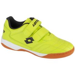 Buty halowe do piłki nożnej chłopięce, Pacer K. Czarne buty sportowe chłopięce Lotto, bez wzorów, z materiału, bez zapięcia, do piłki nożnej. Za 79.99 zł.