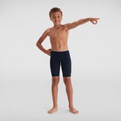 Spodenki do pływania Jammery dla dzieci Speedo ECO Endurance+. Niebieskie kąpielówki dla chłopców Speedo, bez wzorów, z materiału, młodzieżowe. Za 109.99 zł.
