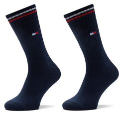 Skarpety długie Tommy Hilfiger. Niebieskie skarpety damskie Tommy Hilfiger, bez wzorów. Za 59.99 zł.