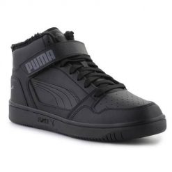 Buty do chodzenia męskie Puma Rebound Mid Strap Wtr. Czarne buty sportowe męskie Puma, z materiału, bez zapięcia, trekkingowe. Za 389.40 zł.