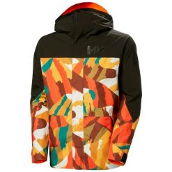 Wodoodporna kurtka narciarska Helly Hansen Ullr D Graphic. Brązowe kurtki męskie Helly Hansen, na lato, l, bez wzorów, z materiału, bez kaptura. Za 815.10 zł.