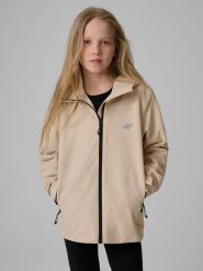 4F Kurtka membrana 5000 dziewczęca - beżowa 140 (9-10 lat). Brązowe kurtki i płaszcze dla dziewczynek 4f, bez wzorów, bez kaptura. Za 179.99 zł.