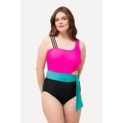 Damski Kostium kąpielowy bloki kolorów miękkie miseczki z recyklingu. Czerwone kostiumy jednoczęściowe damskie Ulla Popken, plus size, bez wzorów, z elastanu, sportowe, plus size. W wyprzedaży za 223.99 zł.