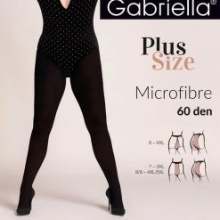Rajstopy Gabriella Microfibre 60 den plus size neutro. Brązowe skarpety damskie Gabriella, bez wzorów, z dzianiny. Za 34.90 zł.