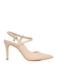 DeeZee Szpilki DF-82780-11 Beżowy. Brązowe szpilki damskie DeeZee, bez wzorów, ze skóry, bez obcasa, bez zapięcia. Za 139.99 zł.