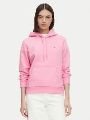 Tommy Jeans Bluza Flag DW0DW19958 Różowy jasny Regular Fit. Czerwone bluzy damskie Tommy Jeans, s, bez wzorów, z bawełny, bez kaptura. Za 329.99 zł.