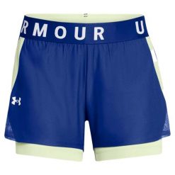 Szorty Under Armour Play Up 2 W 1 Damskie. Niebieskie szorty sportowe damskie Under Armour, s, bez wzorów, z dzianiny, sportowe, do biegania. Za 169.35 zł.