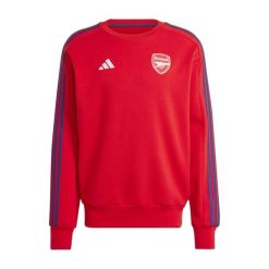 Męska Bluza Adidas. Czerwone bluzy męskie ARSENAL, m, bez wzorów, z bawełny, z kapturem, na fitness i siłownię. Za 414.99 zł.