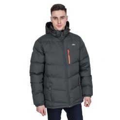 Kurtka Męska Ocieplana. Szare kurtki męskie Trespass, l, bez wzorów, z materiału, z kapturem. Za 138.99 zł.
