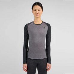 Koszulka termoaktywna z długim rękawem damska Odlo NATURAL PERFORMANCE. Szare koszulki sportowe damskie Odlo, l, bez wzorów, z materiału, bez kołnierzyka, bez ramiączek, narciarskie. Za 338.40 zł.