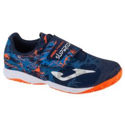 Buty halowe - halówki chłopięce, Super Copa Jr 24 SCJW IN. Białe buty sportowe chłopięce Joma, bez wzorów, bez zapięcia, do piłki nożnej. Za 129.99 zł.