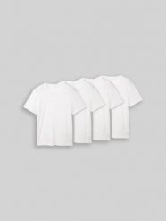 Męska Koszulka Tom Tailor 4 pack t-shirts White 1042383 20000. Białe t-shirty męskie Tom Tailor, m, bez wzorów, bez kołnierzyka. Za 159.99 zł.