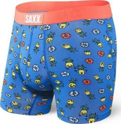 SAXX Bokserki męskie Vibe Boxer Brief Blue Pinapple Bash r. S. Niebieskie bokserki męskie Saxx, m, bez wzorów. Za 103.99 zł.