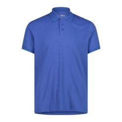 Koszulka polo z piki CMP. Niebieskie koszulki polo męskie CMP, m, bez wzorów, bez ramiączek. Za 282.50 zł.