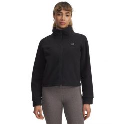 Damska bluza zapinana na zamek Under Armour Expanse Fleece. Czarne bluzy damskie Under Armour, bez wzorów, bez kaptura. Za 294.50 zł.