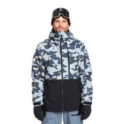 Kurtka snowboardowa męska Quiksilver Mission Printed Block. Niebieskie kurtki sportowe męskie Quiksilver, na zimę, m, bez wzorów, snowboardowy. Za 719.99 zł.