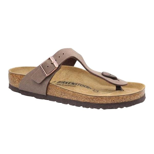 Sandały Damskie Gizeh. Brązowe sandały damskie Birkenstock, bez wzorów, z materiału, bez obcasa, bez zapięcia. Za 702.00 zł.