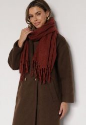 Bordowy Klasyczny Szalik Zdobiony Frędzlami Vetilana. Czerwone szaliki i chusty damskie Born2be, z aplikacjami, z jeansu, biznesowe. Za 44.99 zł.